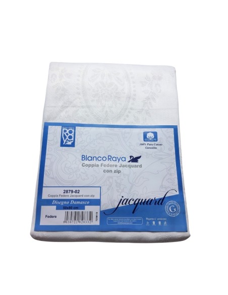 Coppia Federa Damasco con Zip Blanco Raya per Hotel e Beb