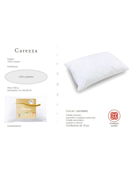 Guanciale Carezza 50x80 cm per Hotel e Beb