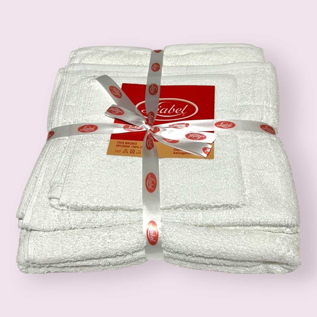 Set tris asciugamani 400gr per Hotel e Beb Linea Basic