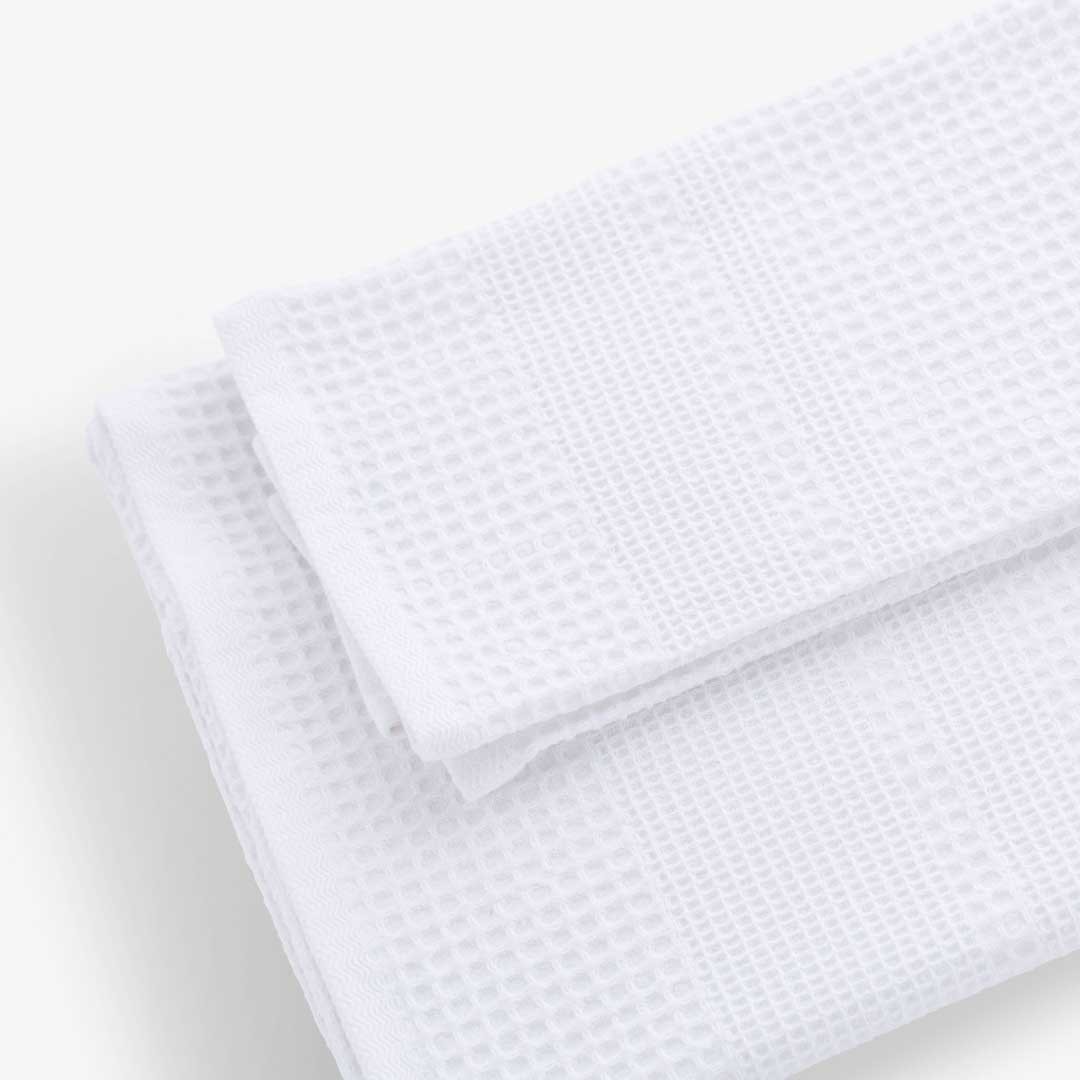 Set 1+1 asciugamani viso e ospite Linea Oro Nido d'ape in 100% cotone per Hotel e BeB 2