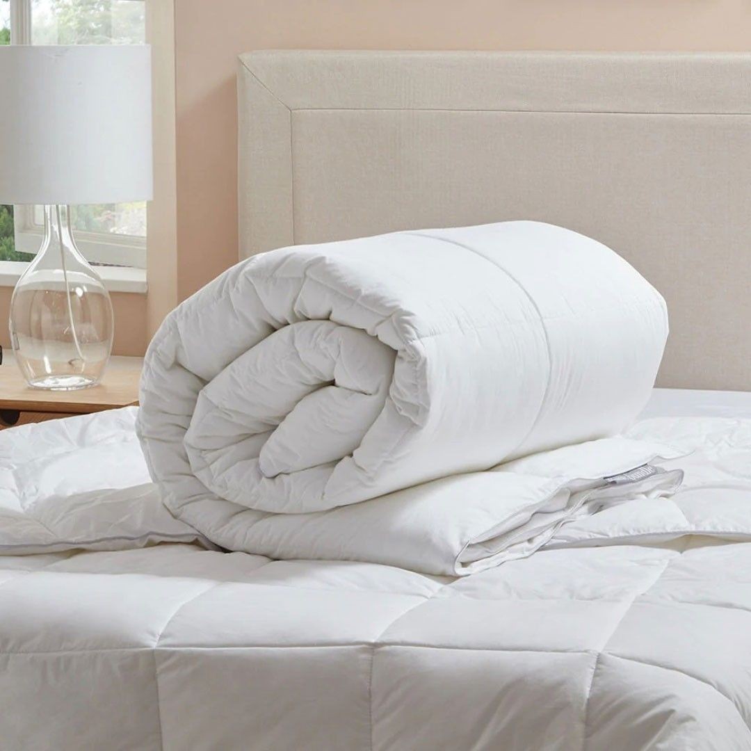 Doppio piumino Matrimoniale LineaOro art. 4 stagioni 350gr/mq imbottitura 100% microfibra tinta unita con clip 2