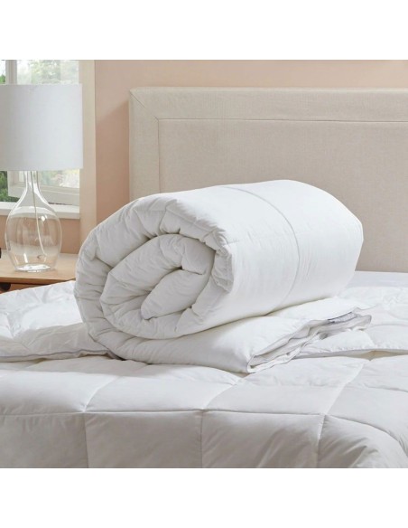 Doppio piumino Matrimoniale LineaOro art. 4 stagioni 350gr/mq imbottitura 100% microfibra tinta unita con clip