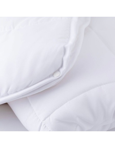 Doppio piumino Matrimoniale LineaOro art. 4 stagioni 350gr/mq imbottitura 100% microfibra tinta unita con clip