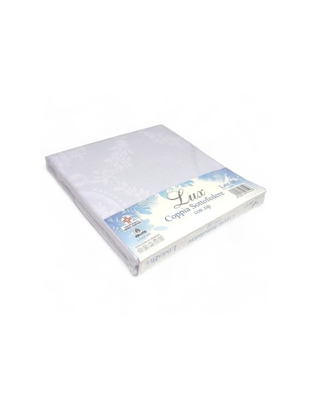 Coppia Sottofedere con zip LineaBlu art. Lux 52x82cm in policotone tessuto jacquard motivo damascato