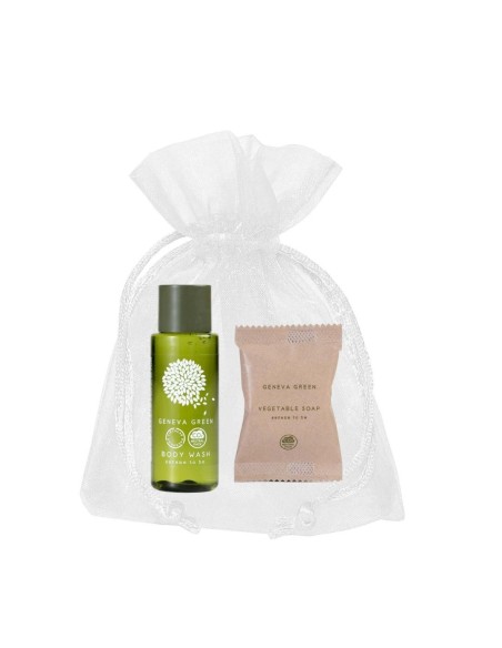 50 Kit di Benvenuto in Sacchetto di Organza - Linea Geneva Green (Cod. KITBGR0915)