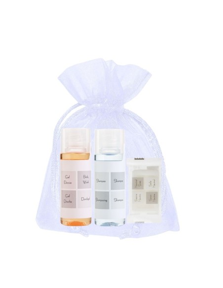 50 Kit di Benvenuto in Sacchetto di Organza - Linea Neutra (Cod. KITP30BP30S12N)