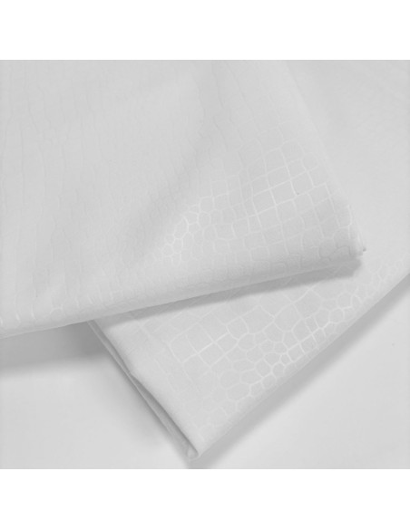 Completo Letto No Stiro Martellato Matrimoniale Bianco per Hotel e BeB