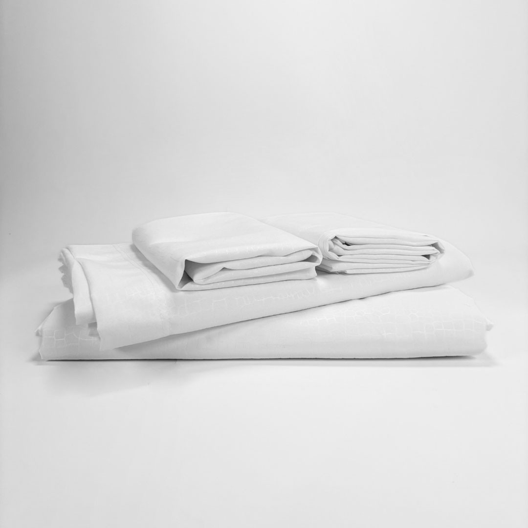 Completo Letto No Stiro Martellato SINGOLO Bianco per Hotel e BeB