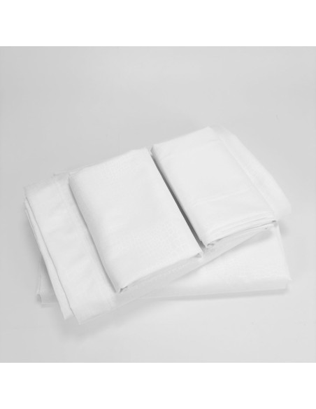 Completo Letto No Stiro Martellato SINGOLO Bianco per Hotel e BeB