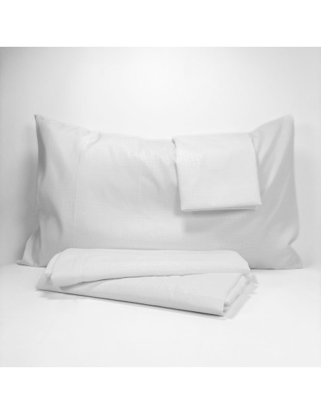 Completo Letto No Stiro Martellato SINGOLO Bianco per Hotel e BeB