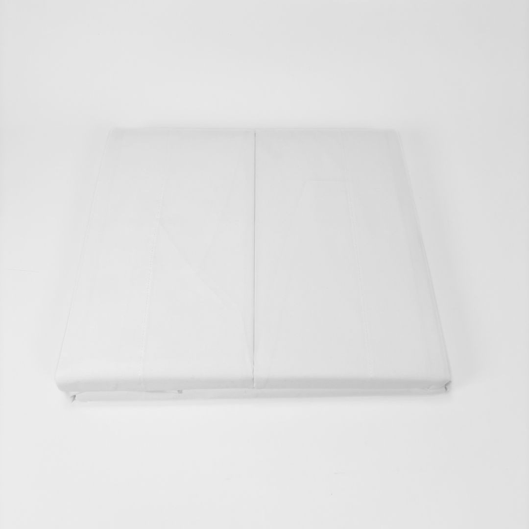 Completo Lenzuola in Percalle di cotone Bianco Matrimoniale 240x290cm Biancaluna Callas