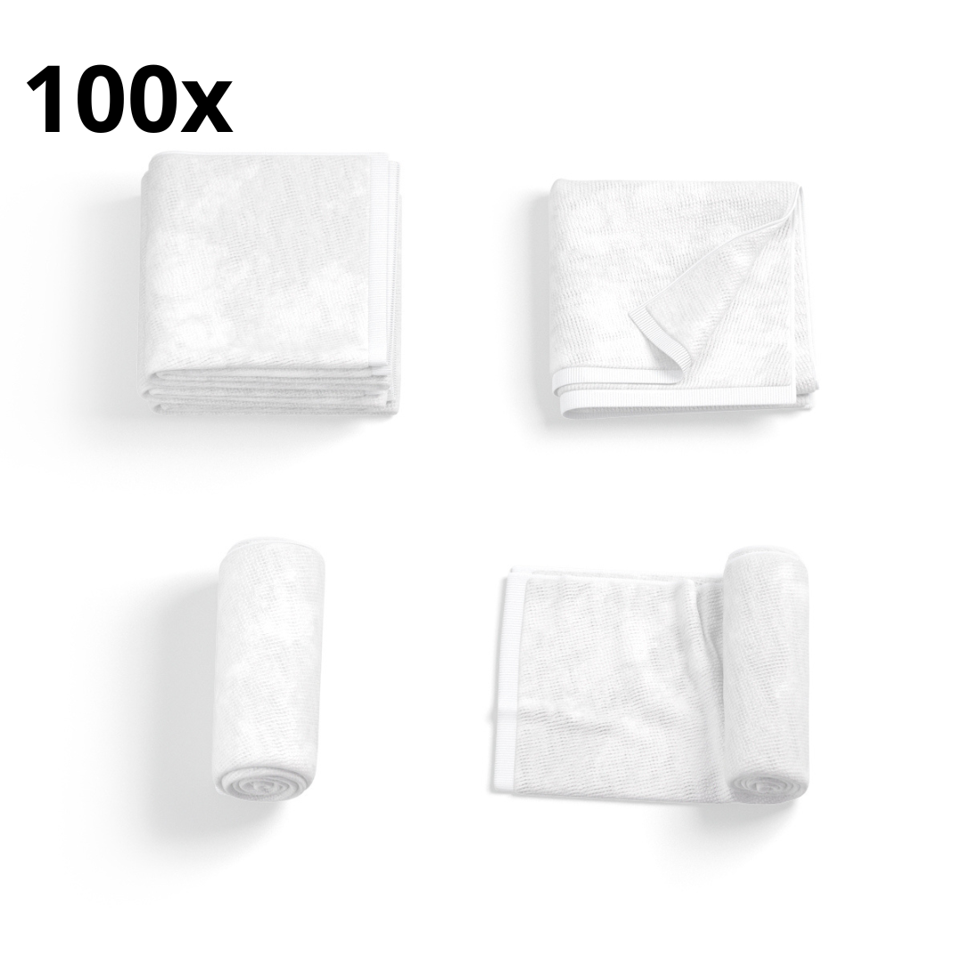 100 set Pochette da bagno+asciugamano mani+shampoo+bagnoschiuma+sapone