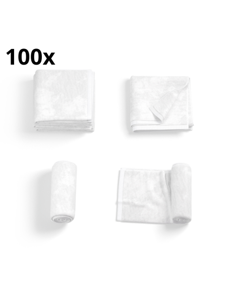 100 set Pochette da bagno+asciugamano mani+shampoo+bagnoschiuma+sapone