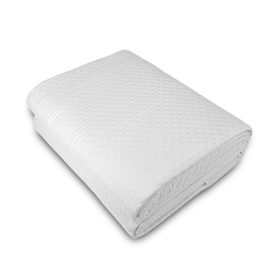 Copriletto Trapuntato Matrimoniale Bianco Milady No Stiro per Hotel e Beb