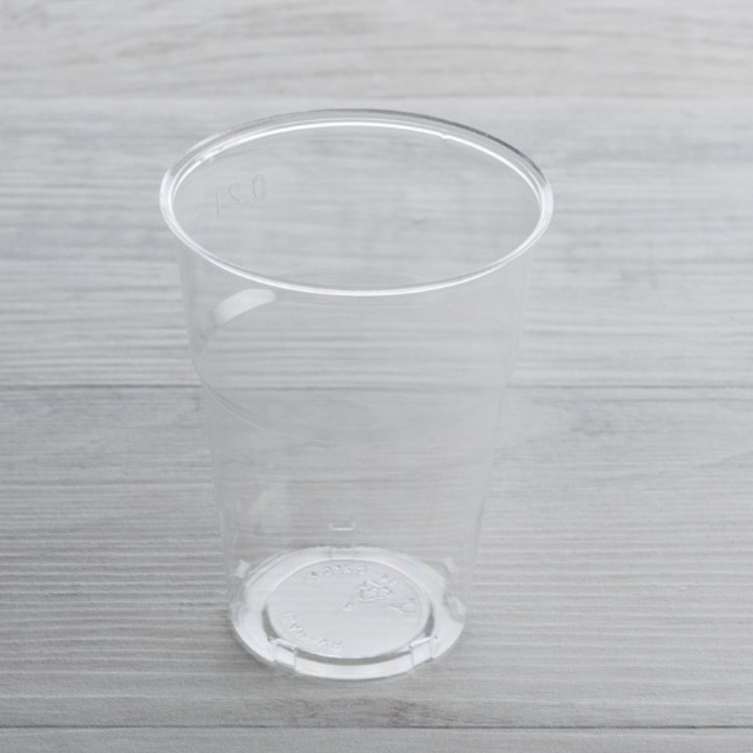 Bicchiere di plastica riciclabile 230cc G01B