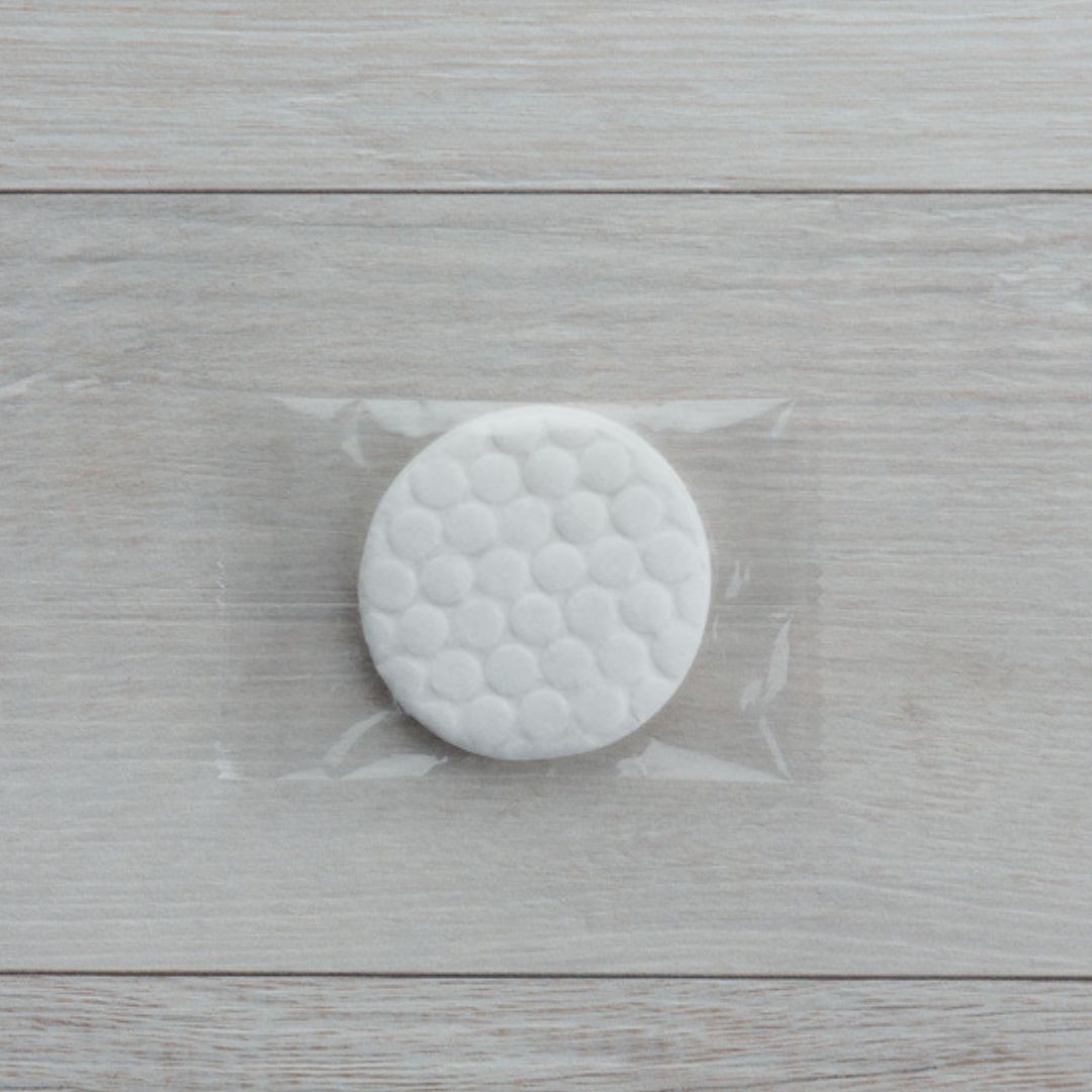 Dischetto di cotone in bustina trasparente neutra CD_BK