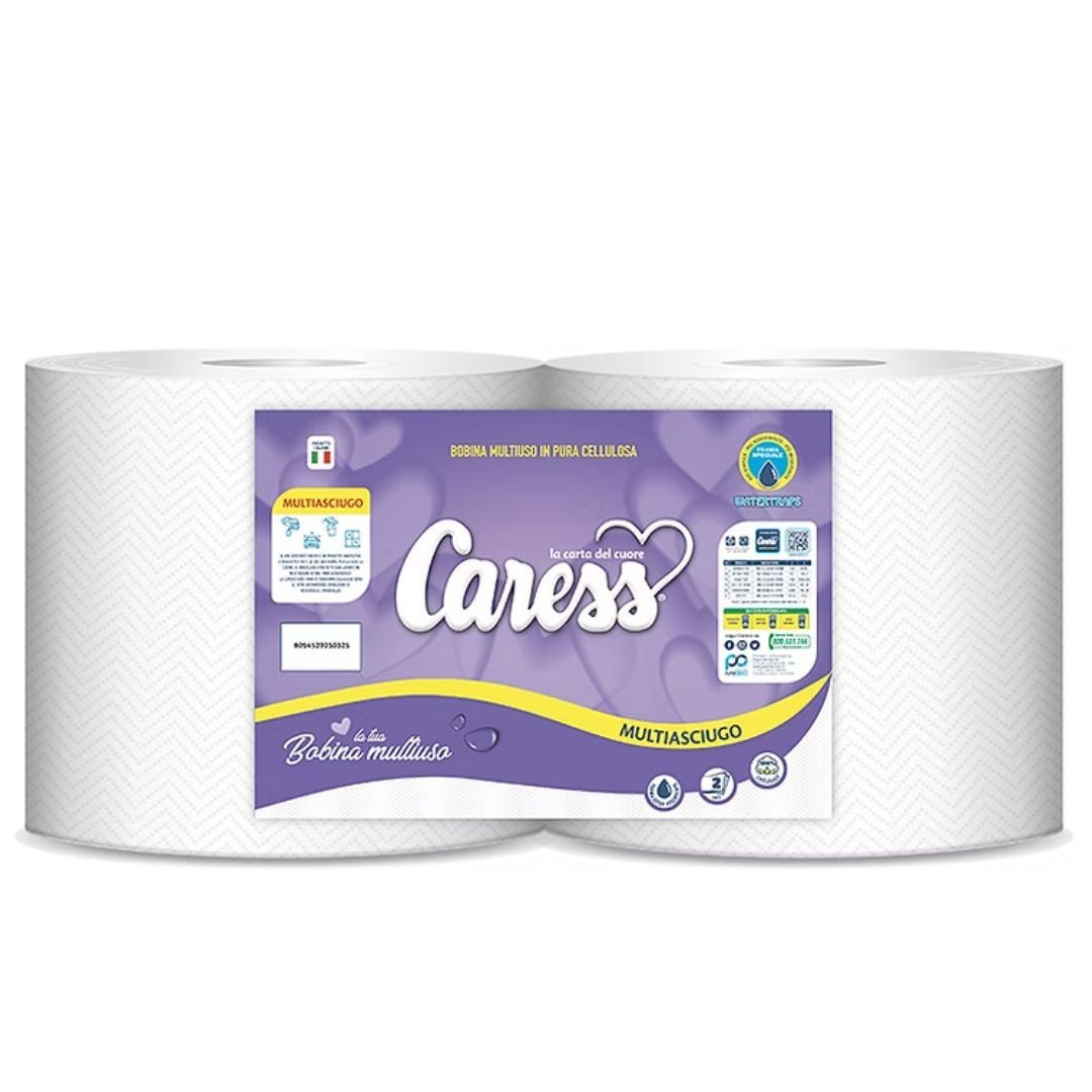 Caress bobine industriali multiasciugo 2 rotoli