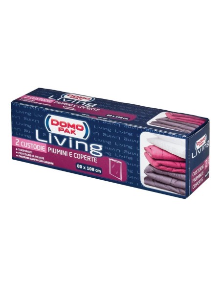 Set 2 custodie coperte e piumoni Domopak Living 80x108 cm