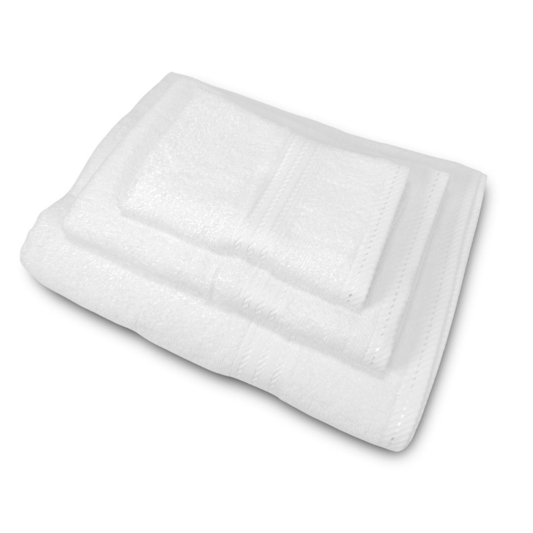 Tris di asciugamani Linea Riga Diamantino in spugna 430gr/mq 100% cotone per Hotel e BeB