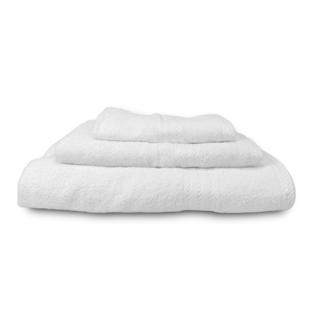 Tris di asciugamani Linea Riga Diamantino in spugna 430gr/mq 100% cotone per Hotel e BeB