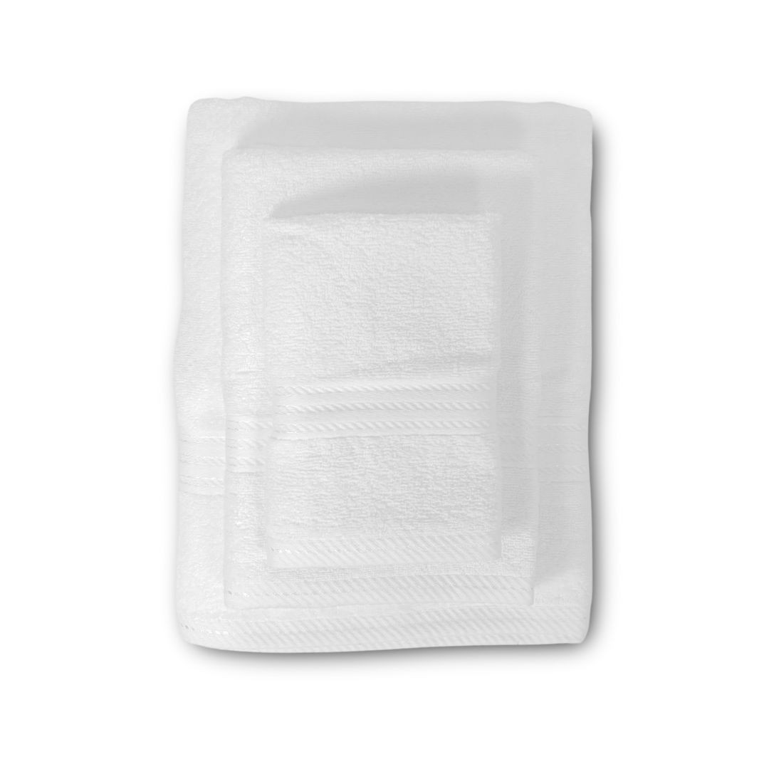 Tris di asciugamani Linea Riga Diamantino in spugna 430gr/mq 100% cotone per Hotel e BeB