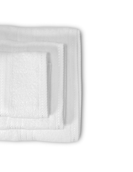Tris di asciugamani Linea Riga Diamantino in spugna 430gr/mq 100% cotone per Hotel e BeB