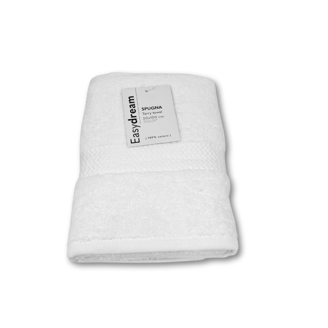 Asciugamano viso 50x100cm EasyDream in spugna 100% cotone certificato OEKO-TEX