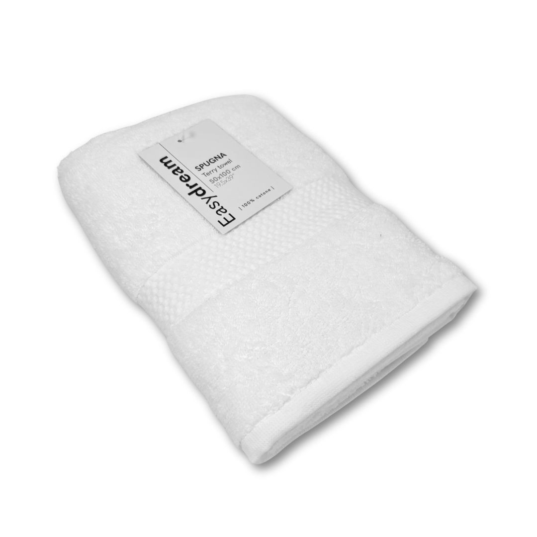 Asciugamano viso 50x100cm EasyDream in spugna 100% cotone certificato OEKO-TEX