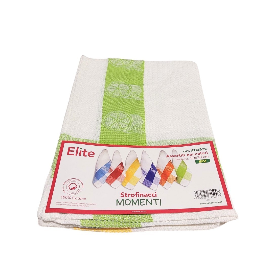 Set 6 pezzi strofinacci momenti per Hotel e Beb