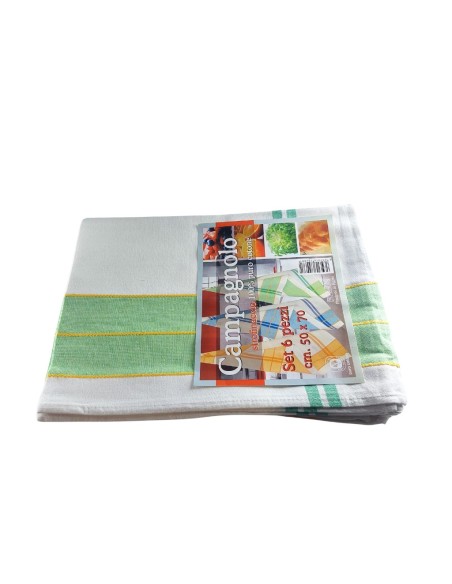 Set 6 pezzi Strofinacci Campagnolo 50x70 cm per Hotel e Beb
