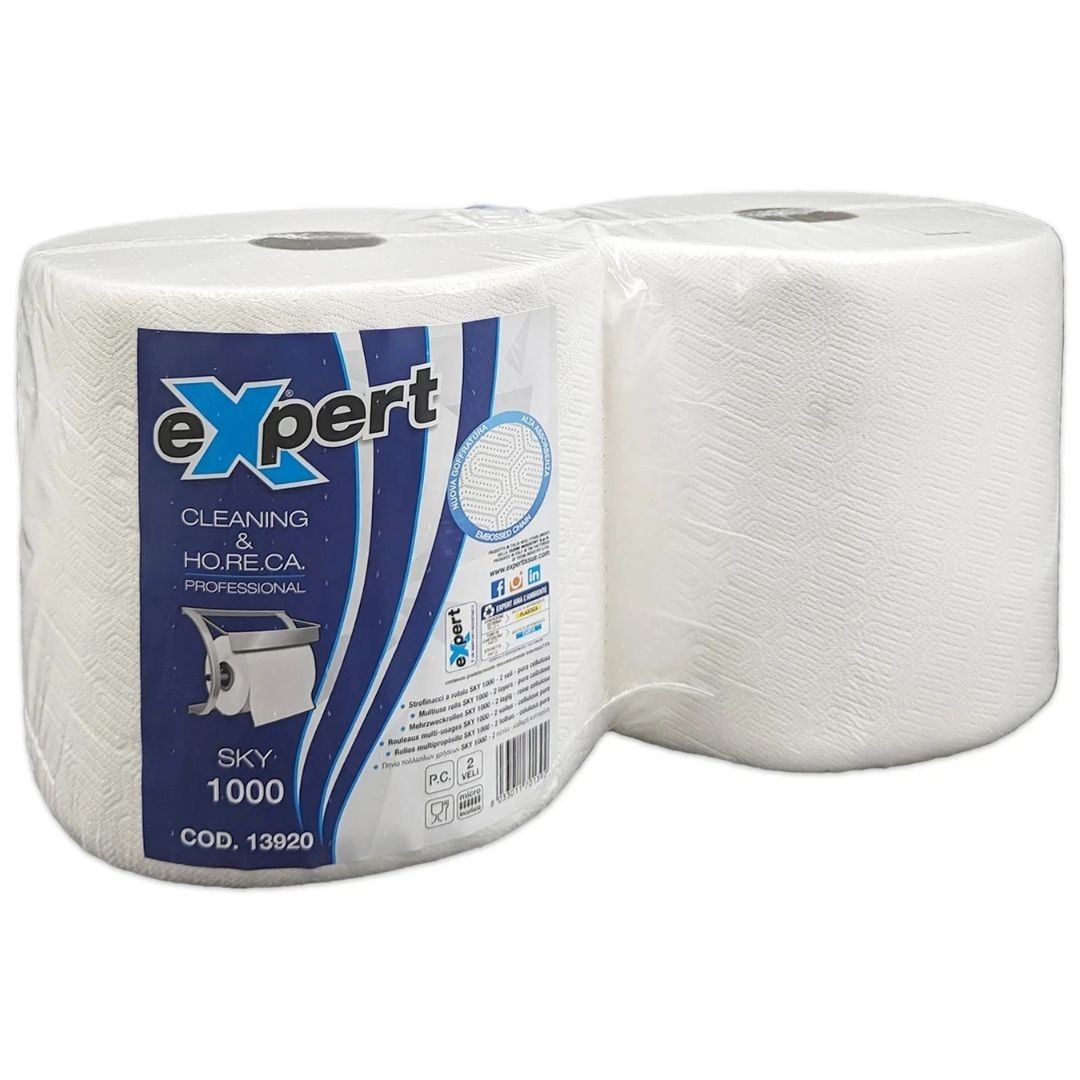 Rotoloni di Carta Asciuga tutto pura cellulosa 2 pz da 500 strappi resistenti 2