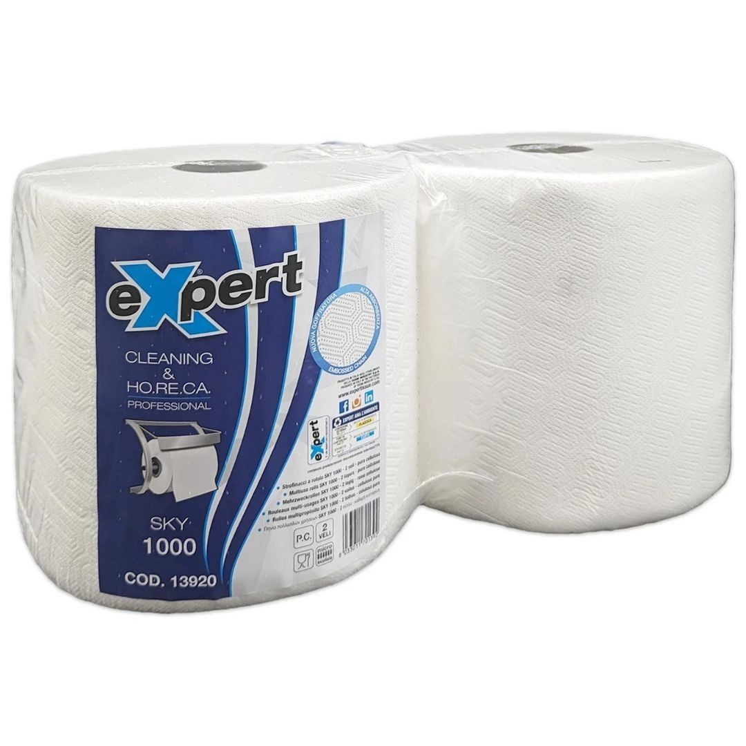 Rotoloni di Carta Asciuga tutto pura cellulosa 2 pz da 500 strappi resistenti