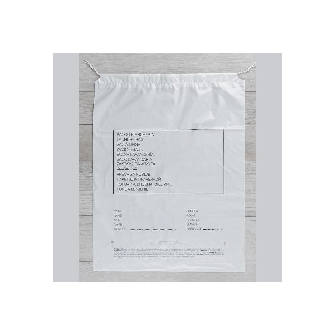 Sacchetti per la biancheria 53x40cm in PE 100% riciclato Linea No Logo G05C_EBK